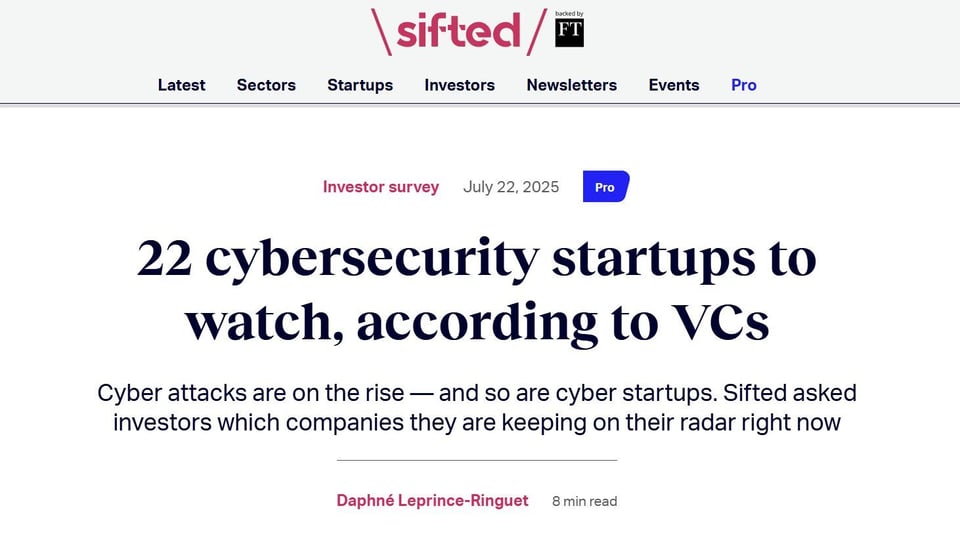 22 cybersecurity startups to watch, according to VCs (Sifted)