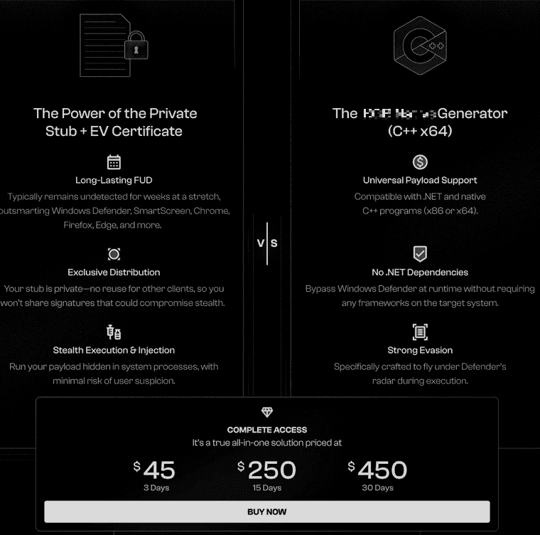 Advertisement of a malware crypter in XSS, first announced in January 2025. 