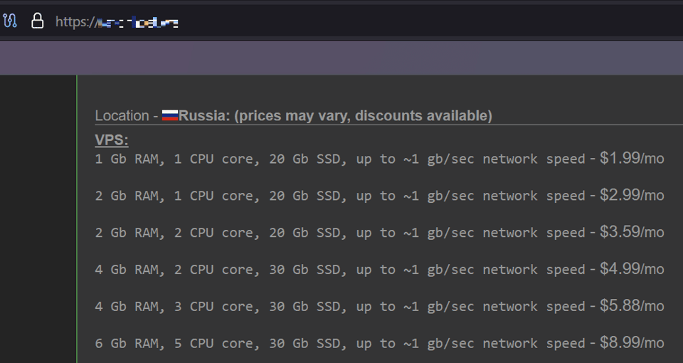 Webpage of one of the server services offered on XSS whose author has more reputation score points. 